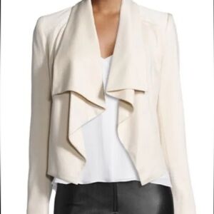 Alice and Olivia drape front lamb leather jacket